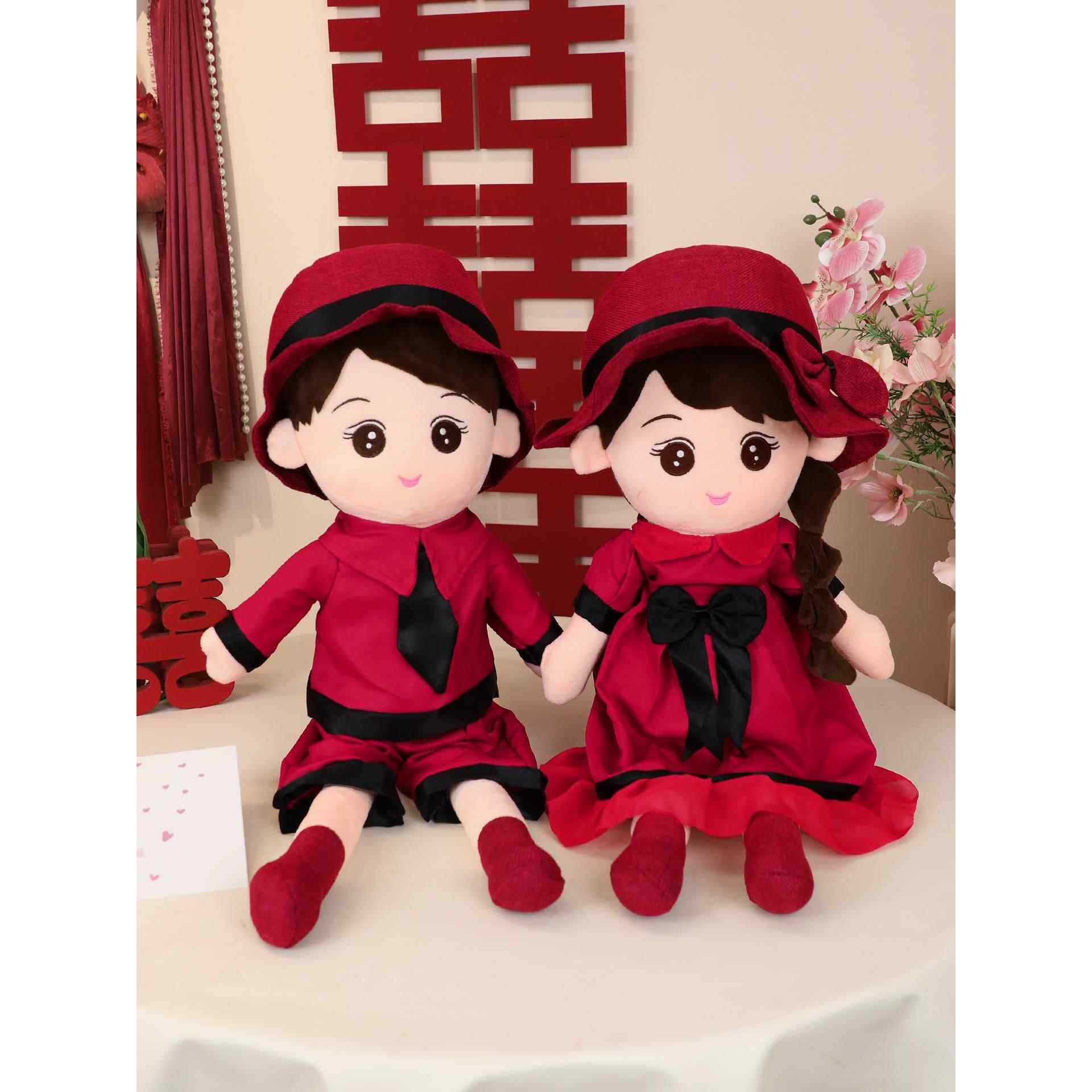 结婚新款高档喜娃娃新婚压床娃娃一对婚礼礼物送新人婚房床上布置