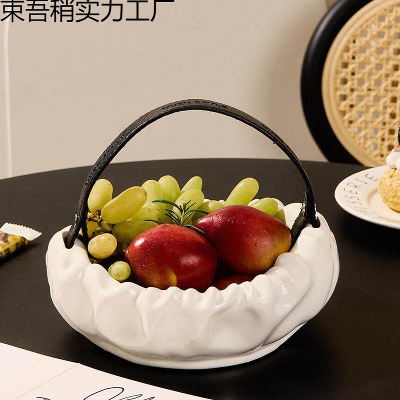 轻款奢高档果盘客厅茶几家用高端精致束吾稍实颜值水果篮2205新高