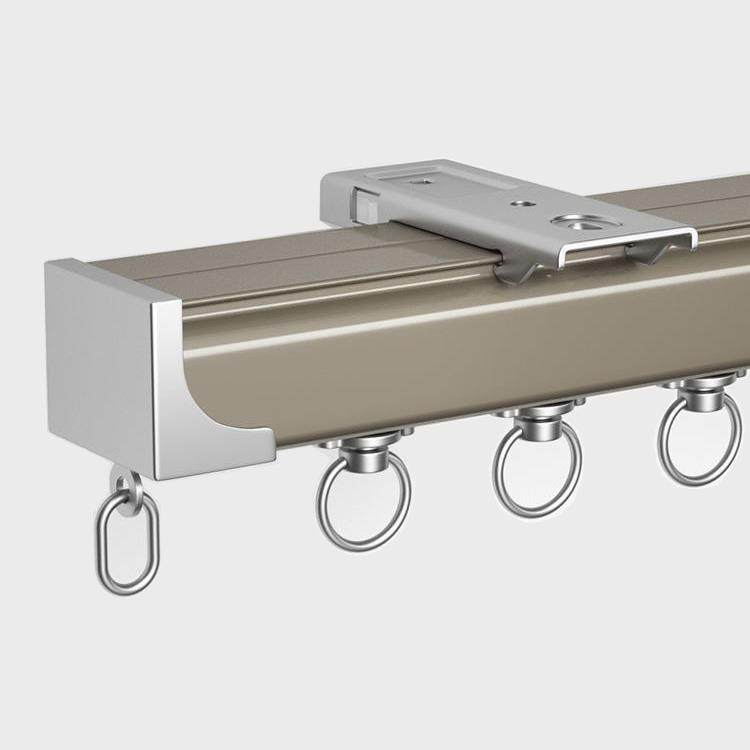 铝合金窗帘轨道滑轨导轨静音滑轮滑道单双轨罗马杆侧顶装挂钩直轨