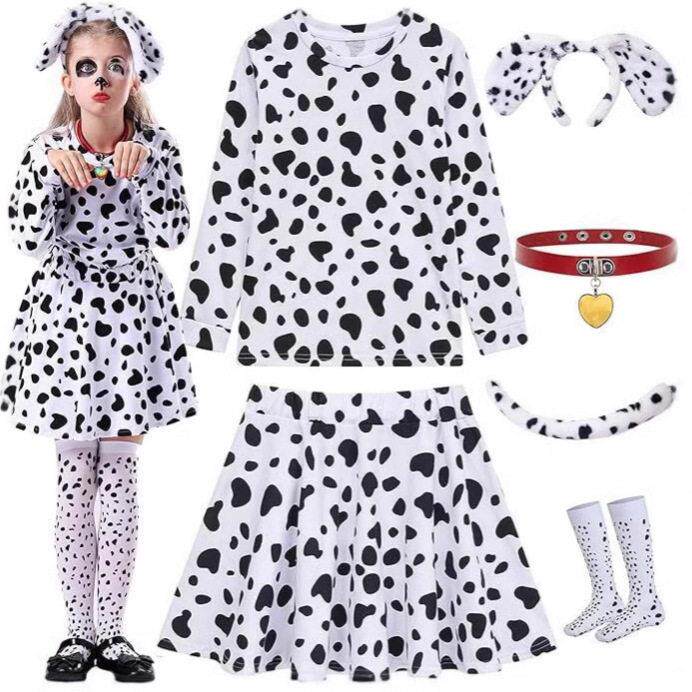 万圣节斑点狗裙子童装戏服派对演出服装万圣节童装少儿爵士舞服装