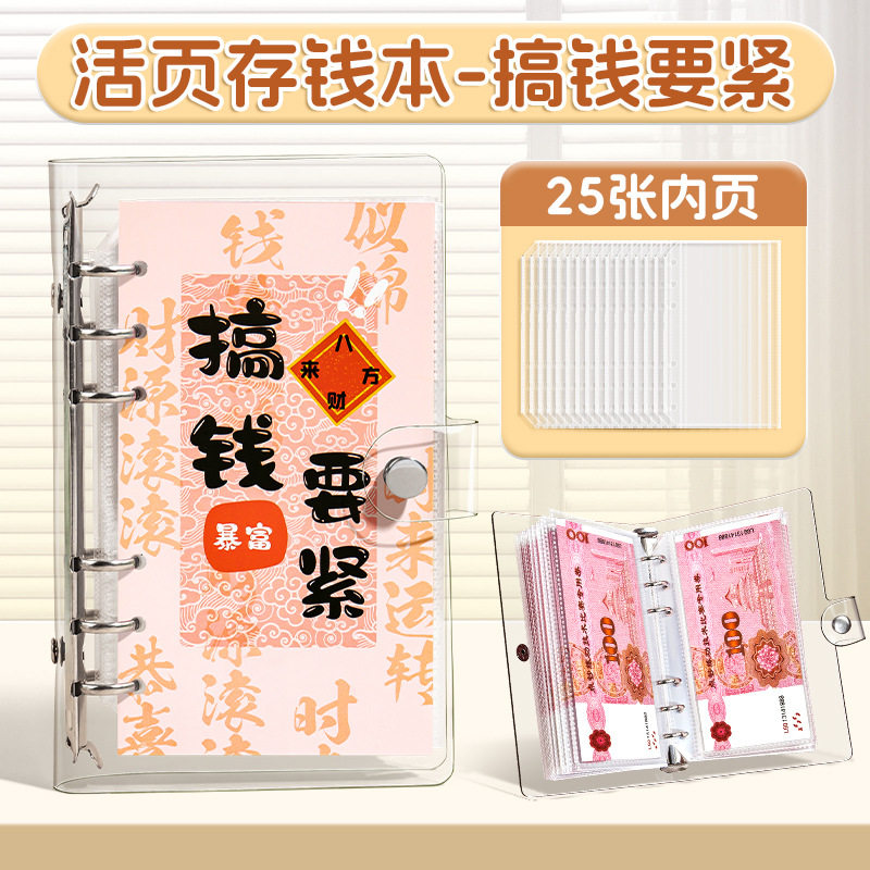 存钱本内页收纳册纪念钞收藏册子纸币钱币收集理财袋票夹新款网红