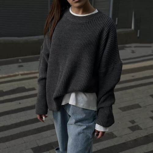 Knitted sweater, pullover sweater, women's