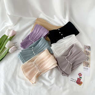 防晒袖 套女士网纱手臂套防紫外线护臂套夏天开车薄款 蕾丝宽松冰袖