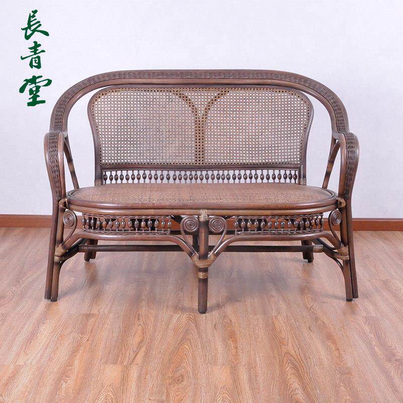椅长青堂双人座藤椅阳沙发藤编小户型台休闲CYZ-103S椅客背厅藤子