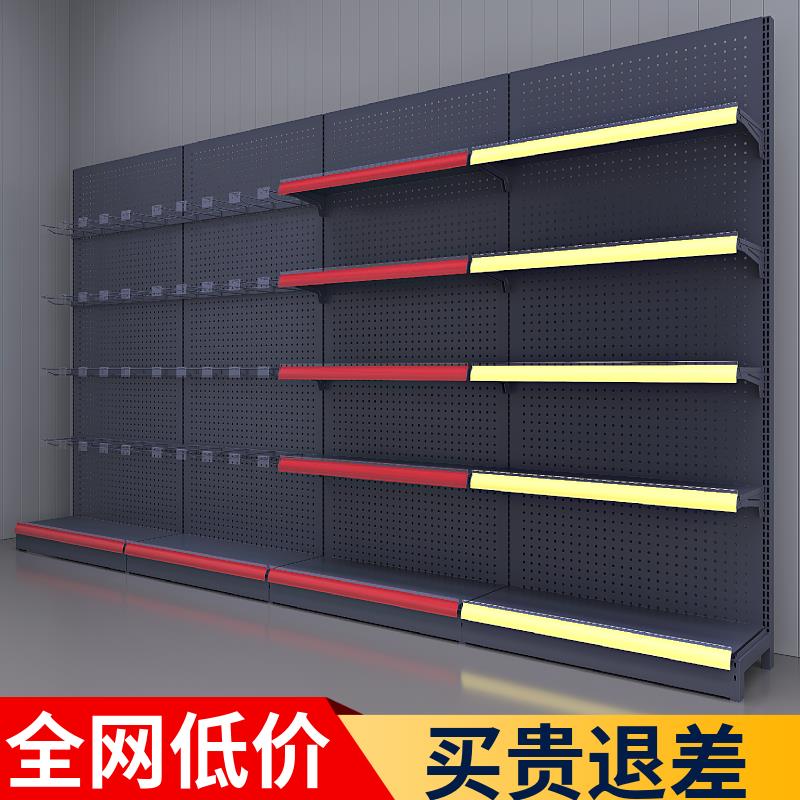 超市货架商店展示架铺小卖部商超便利店单双面二手清仓多层置物架