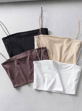 Summer Women's Crop Top Sexy Elastic Cotton Camis sleeve