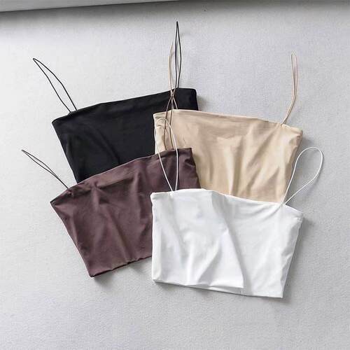 Summer Women's Crop Top Sexy Elastic Cotton Camis sleeve