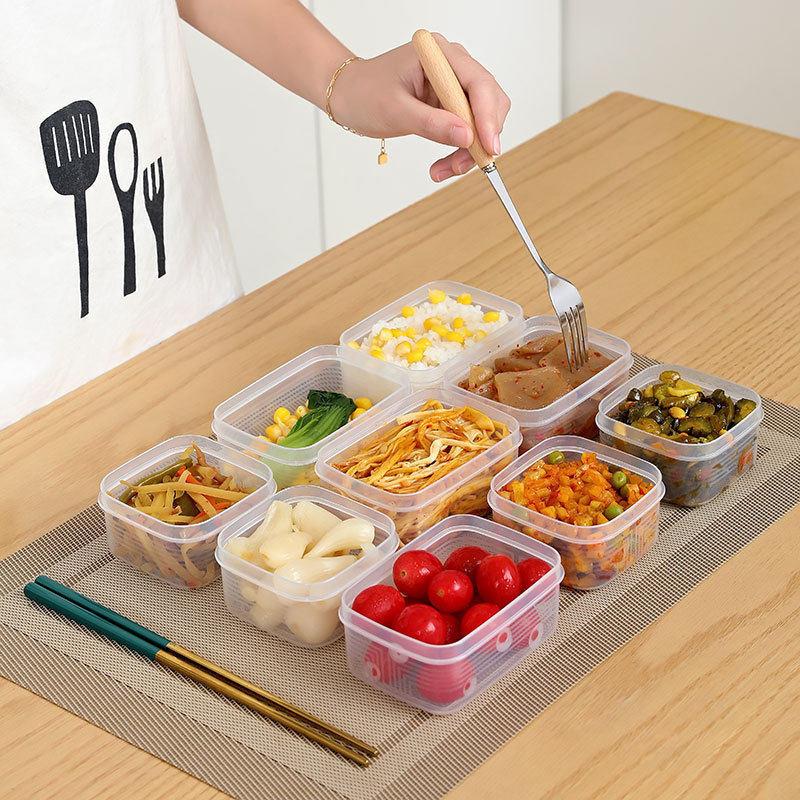 冻肉分格小盒子保鲜盒食品级便当盒冰箱收纳盒微波炉加热饭盒密封