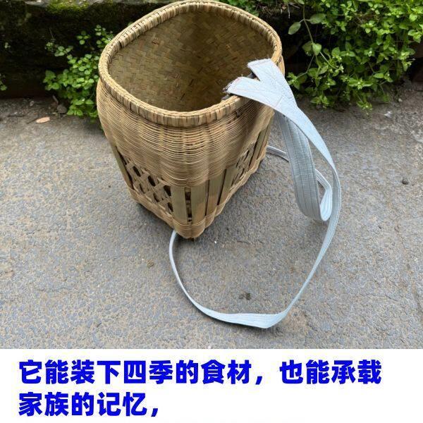 精编竹编竹篓竹子收纳农村家用买菜采手工编织纯手工手提双肩
