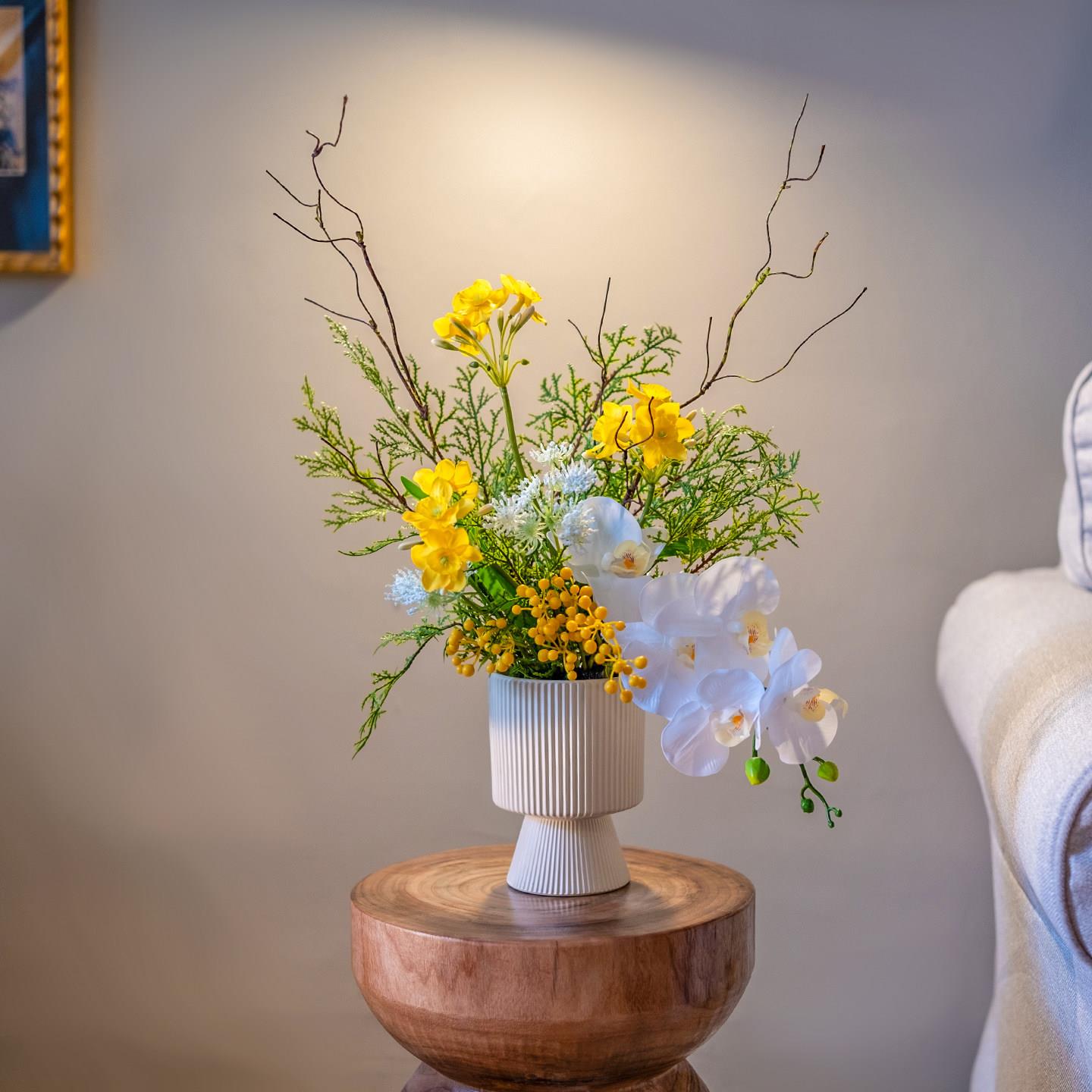 海虹景品假花彷真花摆设湿感蝴蝶兰餐桌玄关花艺客厅适合摆放的花