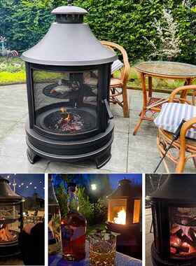 花园复古烧庭户院火烤炉篝火聚柴会烧烤炉别bochen-1墅外木柴取暖