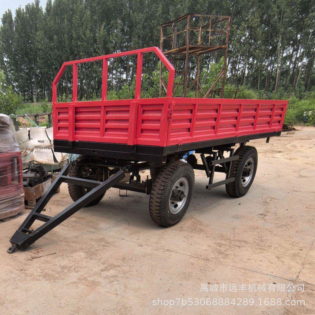 拖拉机牵引式的双车轴拖车载重3T.5T.8T.10T液压后翻自卸挂车斗