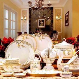 碗碟套装家用欧式景德镇陶瓷器餐具碗筷骨瓷，吃饭碗盘子中式碗组合