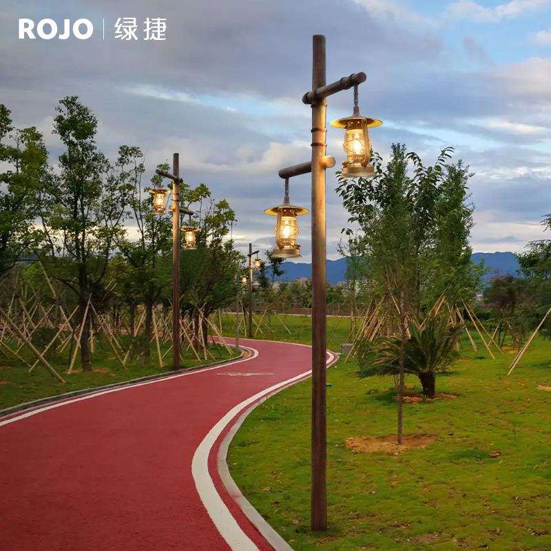 3m复古马灯景观灯古城镇文旅景区园林庭院公园户外防水太阳能路灯
