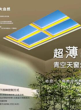 厕超薄现代青智蓝天晴空灯厨房所玄关酒店灯蓝色wrd天空灯自然能