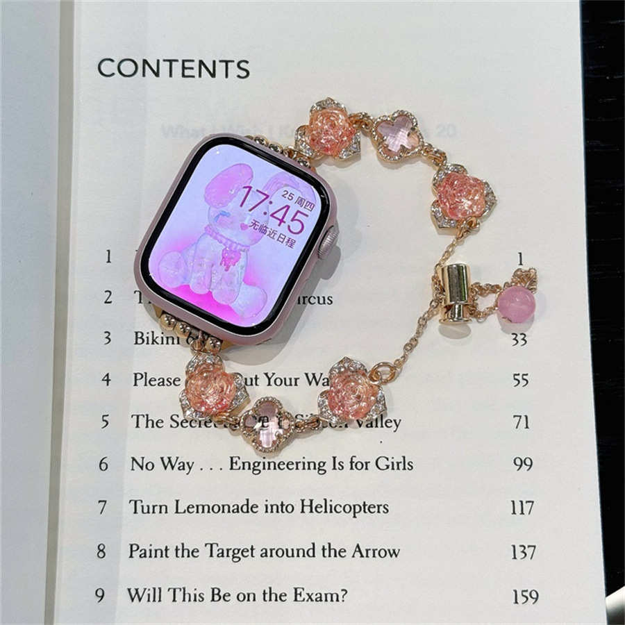 新款花朵手链适用于applewatchs9苹果表带8/7/6/5/4/3Ultra创意