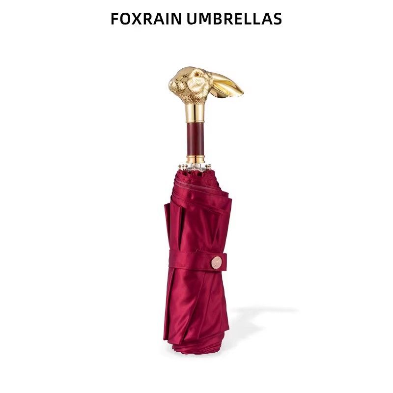 foxrain复古英式雨伞折叠兔子头动物贵族伞高级感礼物防晒两用