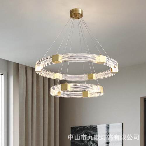 轻水晶吊灯现代简约餐厅客厅灯具别墅后qsjd-14奢现代卧楼梯间室