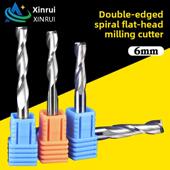 开粗刀电脑雕刻机平底刀 8mm木雕浮雕双刃螺旋铣刀木工开槽铣刀