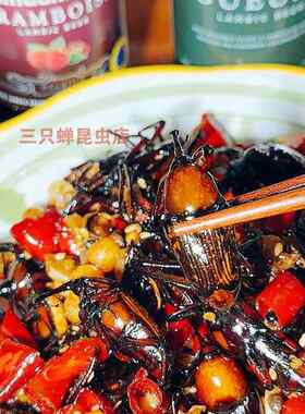 即食昆虫油炸一字竹象虫食用竹笋象甲虫烧烤美味餐馆美食虫子小吃