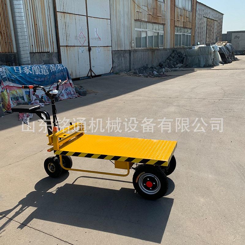重型钢板车家用搬运手推户外拉货推货电动平板车带护栏围栏
