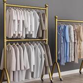 婚纱挂架移动带轮 挂衣架落地女装 简约服装 展示架金色双层多层童装