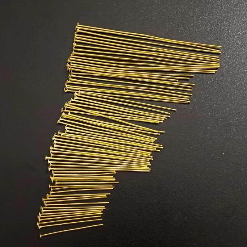 水晶灯饰配件球针挂水晶球全铜大头针吊灯配件金色银色挂钩包邮图片