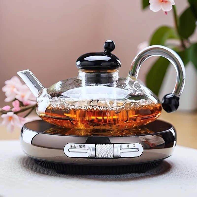 茗凤祥高端合金黑晶炉家用保温超薄迷你围炉煮茶快煮壶自动煮茶器