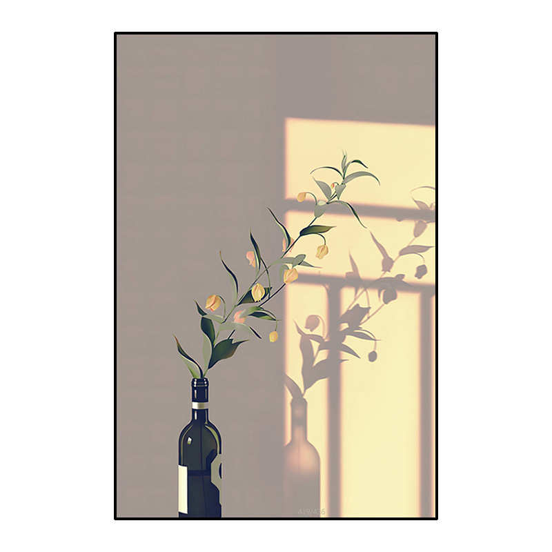 北欧小众艺术感入户玄关装饰画治愈温馨光影花卉客厅挂画酒店壁画图片