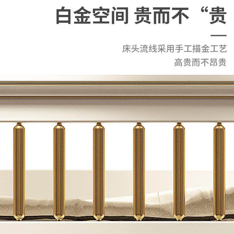 轻奢儿童高低床现代简约子母床男孩女孩实木双层床多功能上下床铺