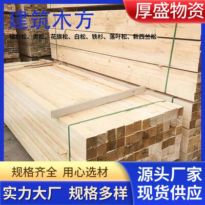 厂家供应工程工地用木方白松铁杉建筑模板木条实木板材建筑木方