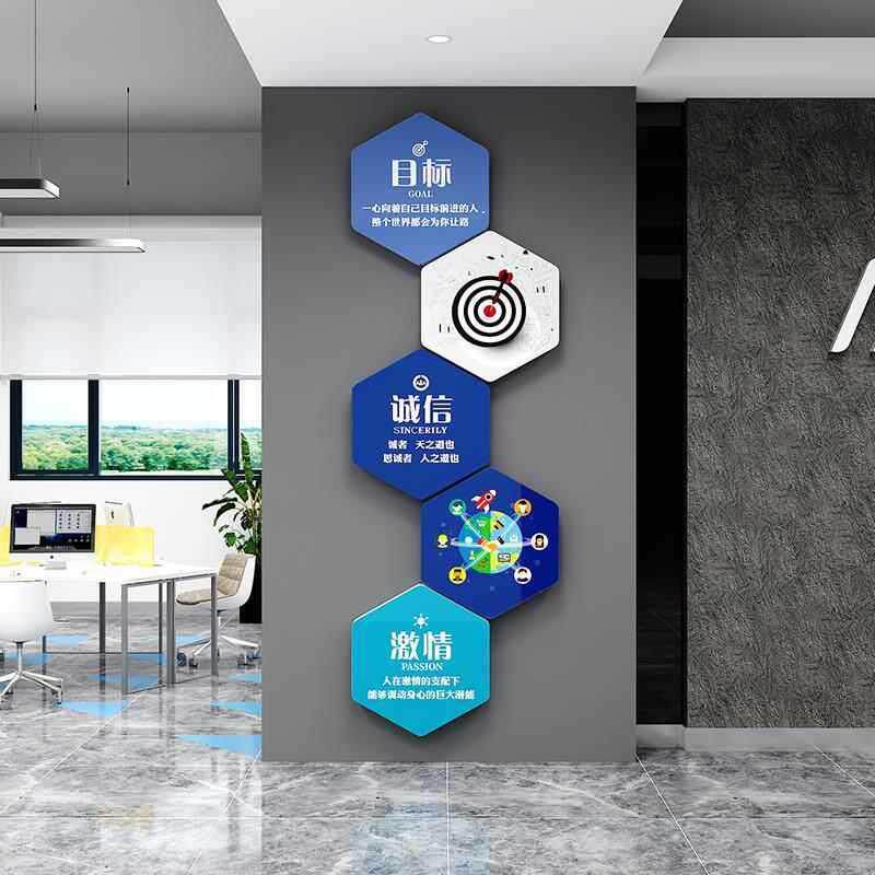 办公室墙面装饰摆件挂画公司企业文化字励志标语会议背景布置贴纸