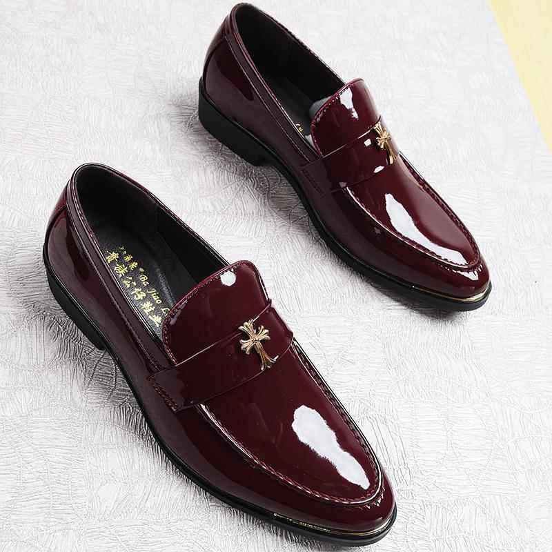 正品春季和秋季新男士英伦风格蓝皮商务休闲皮鞋发型色师时男髦尖