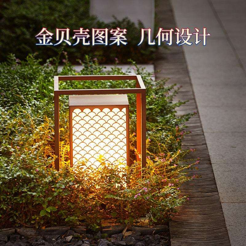新中式户外庭院灯花园别墅草地灯柱头灯不锈钢小区路灯室外景观灯