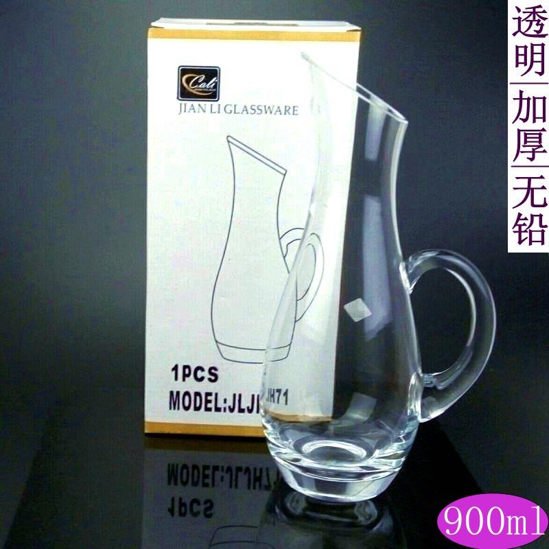 正品晶质玻红醒酒器小企鹅分酒器分酒壶酒吧酒号高挑900璃ml加厚
