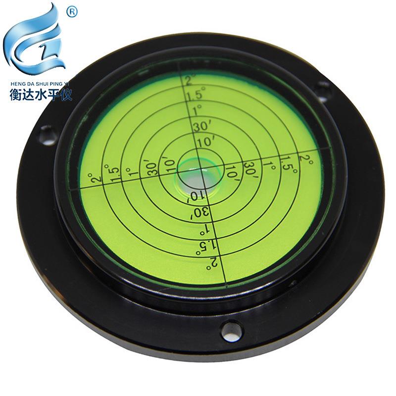 厂家供应带刻度圆型水平器 泵车用吊车水平仪 铝合金水平珠水准仪