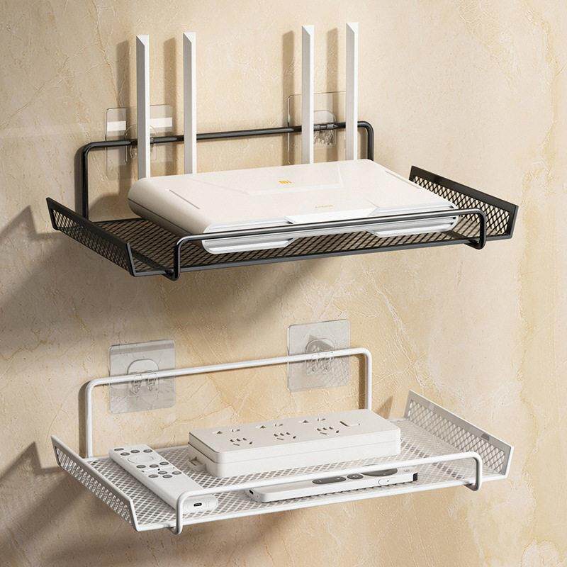 路由器收纳层架宿舍免打孔墙上壁挂式挂墙电视机机上盒置物架放置