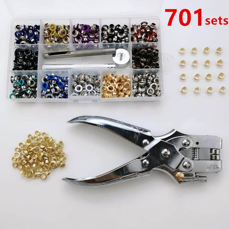 701套内径5mm12色彩色气眼+安装工具多功能工具钳套装送100颗鸡眼