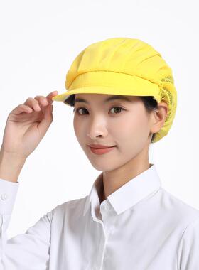 厨师帽服务员工厂车间透气帽子