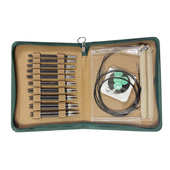 编织工具新款 黑檀木拆卸环形针换绳环形针一套10付3.0 6.5mmPU包