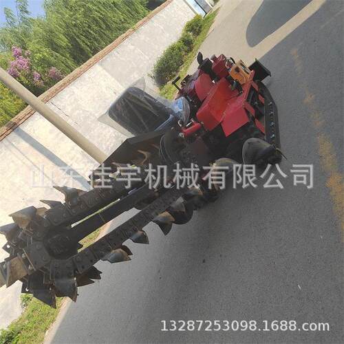 链条式开沟机管道挖沟机光缆打沟机 电缆水利灌溉开槽机