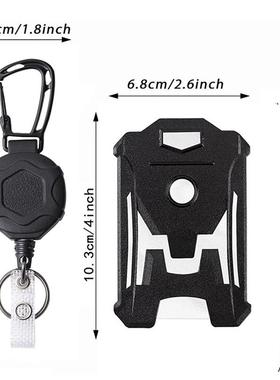 新款易拉伸缩扣高回弹登山易拉得钢丝绳防丢防盗器PC黑色卡套