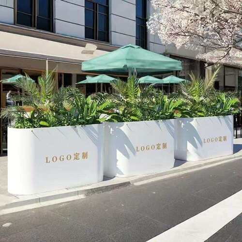 户外花箱铁艺商业广场花槽外摆隔断椭圆形店面花坛售楼部景观花架