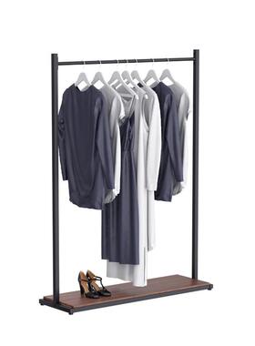 铁艺黑色落地式侧挂童装店挂衣架婚纱架男女服装店中岛货架展示架