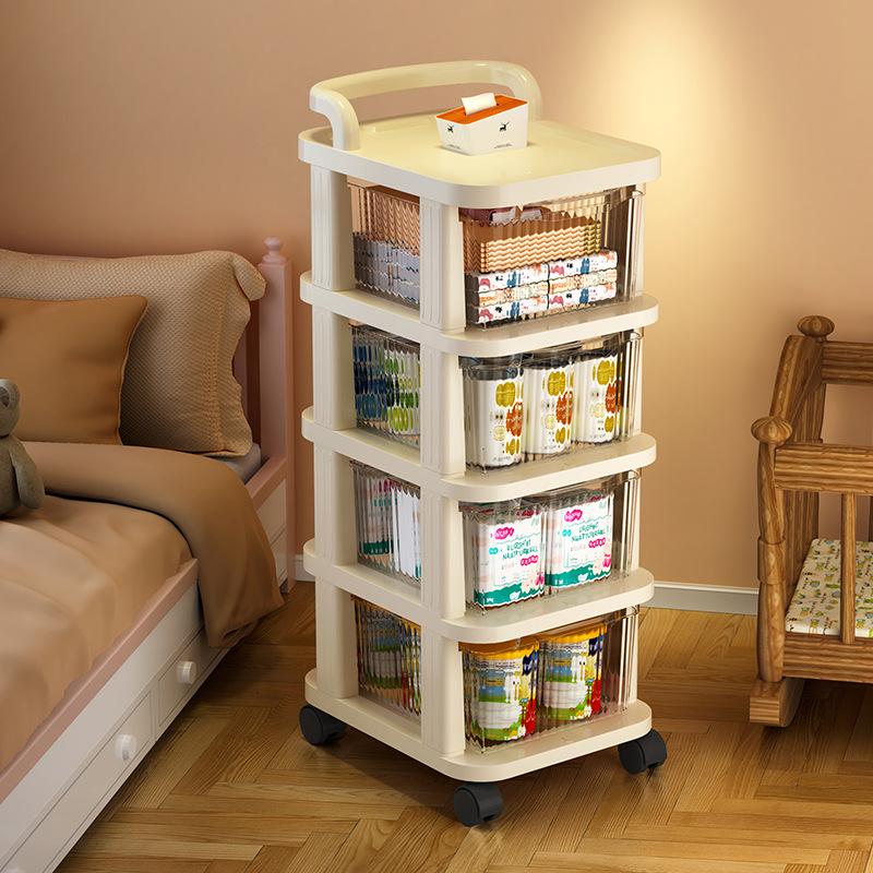 洗手间收纳盒护肤品推车面膜箱柜马桶旁落地抽屉式移动浴室置物架