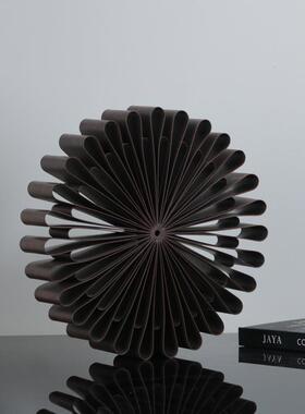 现代简约铁艺太阳花半圆组合摆件客厅样板房桌面书房时尚软装饰品