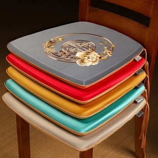 中式餐桌椅垫家用高档圆桌马蹄形椅子垫子实木餐椅垫四季通用椅垫
