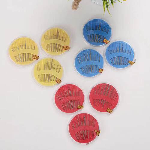 Silver-Tailed Hand Sewing Needle Case, Colorful Disc Silver-