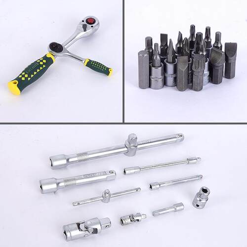 82+2件套专业汽修工具套装厂家机修组套棘轮扳手套筒组合工具