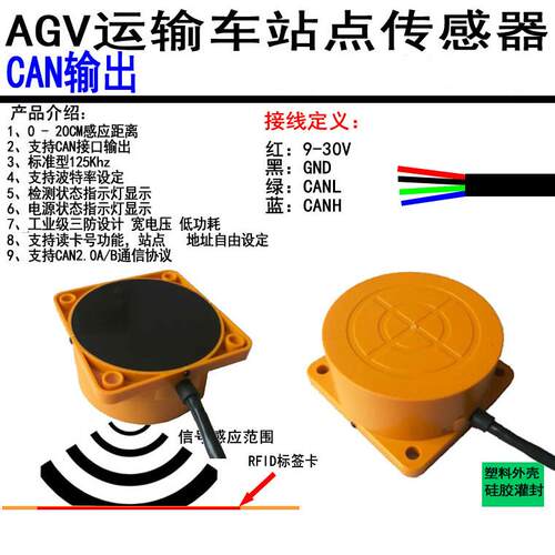 AGV站点传感器20CM射频升级版地标传感器CAN输出CCF-4K-C1